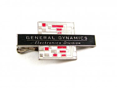 Vintage General Dynamics Electronics Division Tie Clasp Not Signed