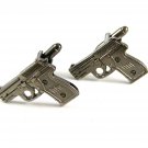 Silvertone Pistol / Gun Cufflinks 11062013ef