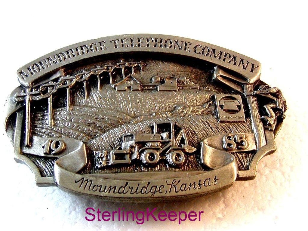 Vintage 1986 Siskiyou Moundridge Kansas Telephone Company Belt Buckle