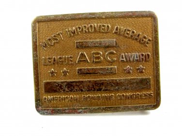 1950's - 1960's American Bowling Congress Most Imp;roved Belt Buckle 092614