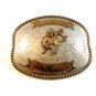 Large Vintage German Silver Western Cowboy Broncho Busting Belt Buckle