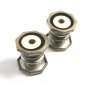 Silvertone & Black Enamel & Rhinestone Snap Cufflinks Unmarked 102714