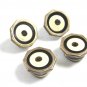 Silvertone & Black Enamel & Rhinestone Snap Cufflinks Unmarked 102714