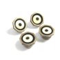 Silvertone & Black Enamel & Rhinestone Snap Cufflinks Unmarked 102714