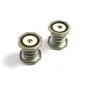 Silvertone & Black Enamel & Rhinestone Snap Cufflinks Unmarked 102714