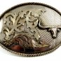 Vintage Large Silvertone Western Cowboy Longhorn Bull Belt Buckle 10292013