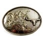Vintage Large Silvertone Western Cowboy Longhorn Bull Belt Buckle 10292013