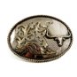 Vintage Large Silvertone Western Cowboy Longhorn Bull Belt Buckle 10292013