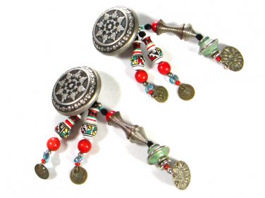 Vintage Tribal Dangley Earrings Unbranded 7715