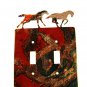 2 Wild Horses Running Double Switch Outlet Cover Plate by LaZart USA 6915