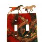 2 Wild Horses Running Double Switch Outlet Cover Plate by LaZart USA 6915