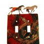 2 Wild Horses Running Double Switch Outlet Cover Plate by LaZart USA 6915