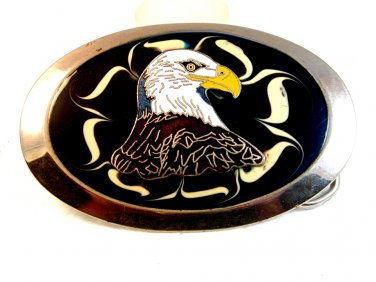 Vintage Enameled American Eagle Belt Buckle