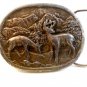 Vintage Doe & Buck Deer Belt Buckle by Indiana Metal Craft