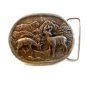 Vintage Doe & Buck Deer Belt Buckle by Indiana Metal Craft