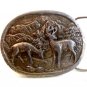 Vintage Doe & Buck Deer Belt Buckle by Indiana Metal Craft