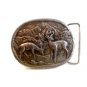 Vintage Doe & Buck Deer Belt Buckle by Indiana Metal Craft