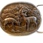 Vintage Doe & Buck Deer Belt Buckle by Indiana Metal Craft