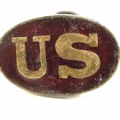 True Vintage US Enameled Brown Belt Buckle 100114