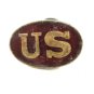 True Vintage US Enameled Brown Belt Buckle 100114