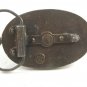 True Vintage US Enameled Brown Belt Buckle 100114