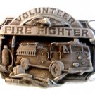 Vintage Volunteer Fire Fighter Enameled Belt Buckle