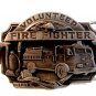 Vintage Volunteer Fire Fighter Enameled Belt Buckle