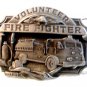Vintage Volunteer Fire Fighter Enameled Belt Buckle