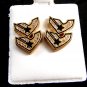 Fancy Black & Goldtone CZs Pierced Studs Shipping