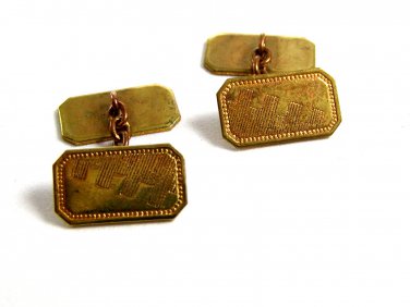 1930s - 1950's Classy Goldtone Cufflinks Unmarked 12182013