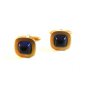 Vintage Gold Tone & Blue Cufflinks