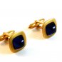 Vintage Gold Tone & Blue Cufflinks