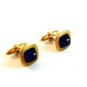 Vintage Gold Tone & Blue Cufflinks