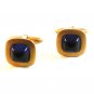 Vintage Gold Tone & Blue Cufflinks