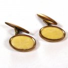Vintage Goldtone & Yellow Cufflinks Unbranded 71615