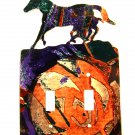 Mama & Colt Baby Horse Running Double Switch Outlet Cover Plate by LaZart
