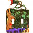 Mama & Colt Baby Horse Double Light Switch Cover Plate Steel Images USA 6815