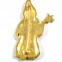 Goldtone & Black Wizard With Wand Brooch 8414