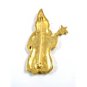 Goldtone & Black Wizard With Wand Brooch 8414