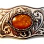 Vintage Silvertone & Stone or Plastic Western Cowboy Belt Buckle