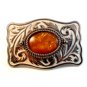 Vintage Silvertone & Stone or Plastic Western Cowboy Belt Buckle
