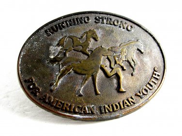 Running Strong For American Indian Youth Wild Horses Belt Buckle 092214