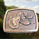Vintage 1975 Bergamont Dog Made in USA Belt Buckle