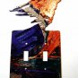 Howling Wolf Double Light Switch Cover Plate by LaZart 02161511111V