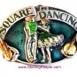 Vintage 1989 Enameled Square Dance Buckle Belt Buckle by Siskiyou