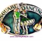 Vintage 1989 Enameled Square Dance Buckle Belt Buckle by Siskiyou