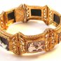 Gorgeous Victorian Etruscan 800 Silver Gold Vermeil Cameos Bracelet