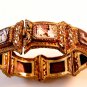 Gorgeous Victorian Etruscan 800 Silver Gold Vermeil Cameos Bracelet