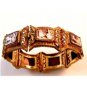 Gorgeous Victorian Etruscan 800 Silver Gold Vermeil Cameos Bracelet