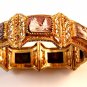 Gorgeous Victorian Etruscan 800 Silver Gold Vermeil Cameos Bracelet